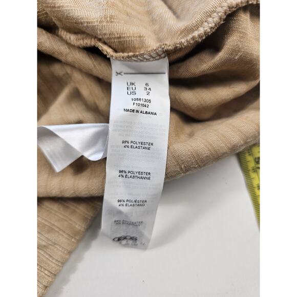 Asos size 2 long sleeve tunic dress velour beige 3 button collar EUC Warm cozy - Picture 5 of 7